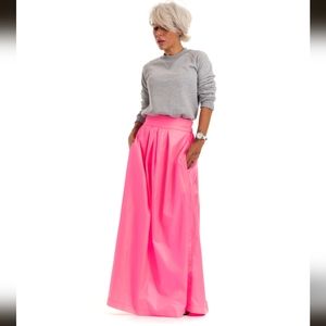 Lócker Room High Waist Full Neon Pink Skirt